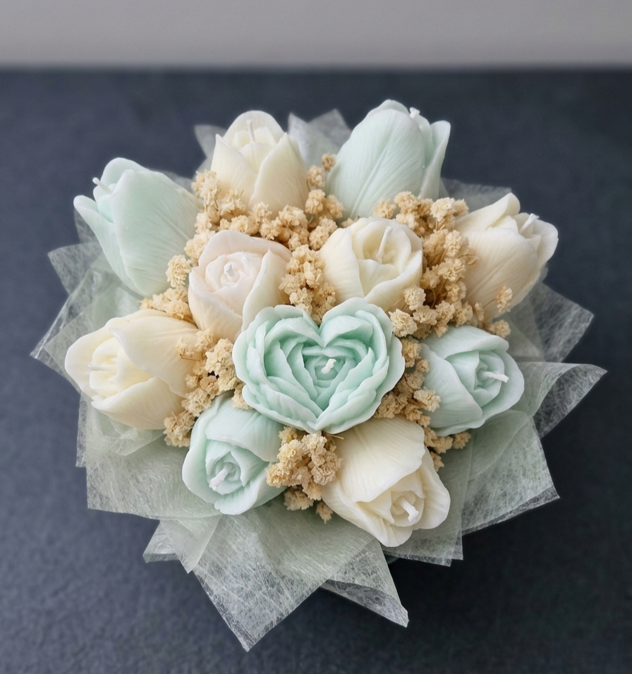 Kerzenstrauß Mint Romance