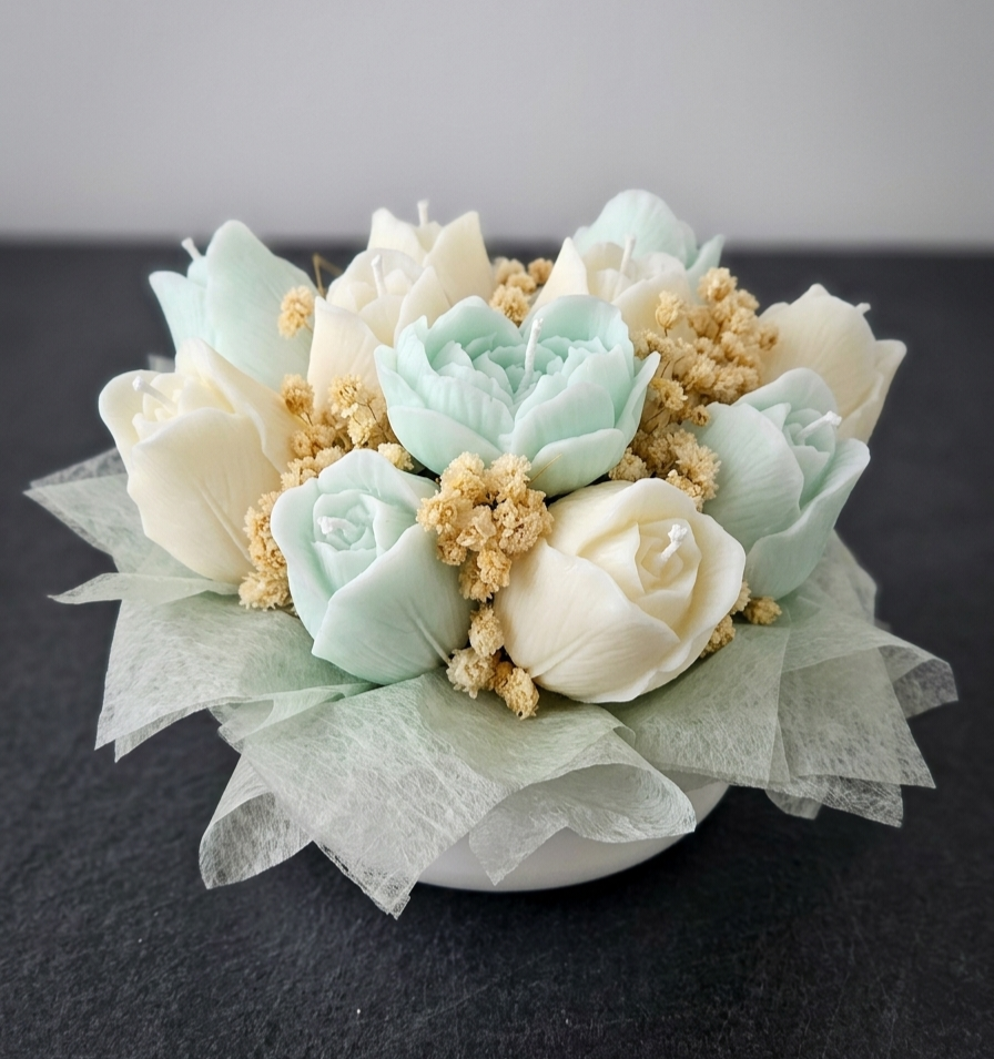 Kerzenstrauß Mint Romance